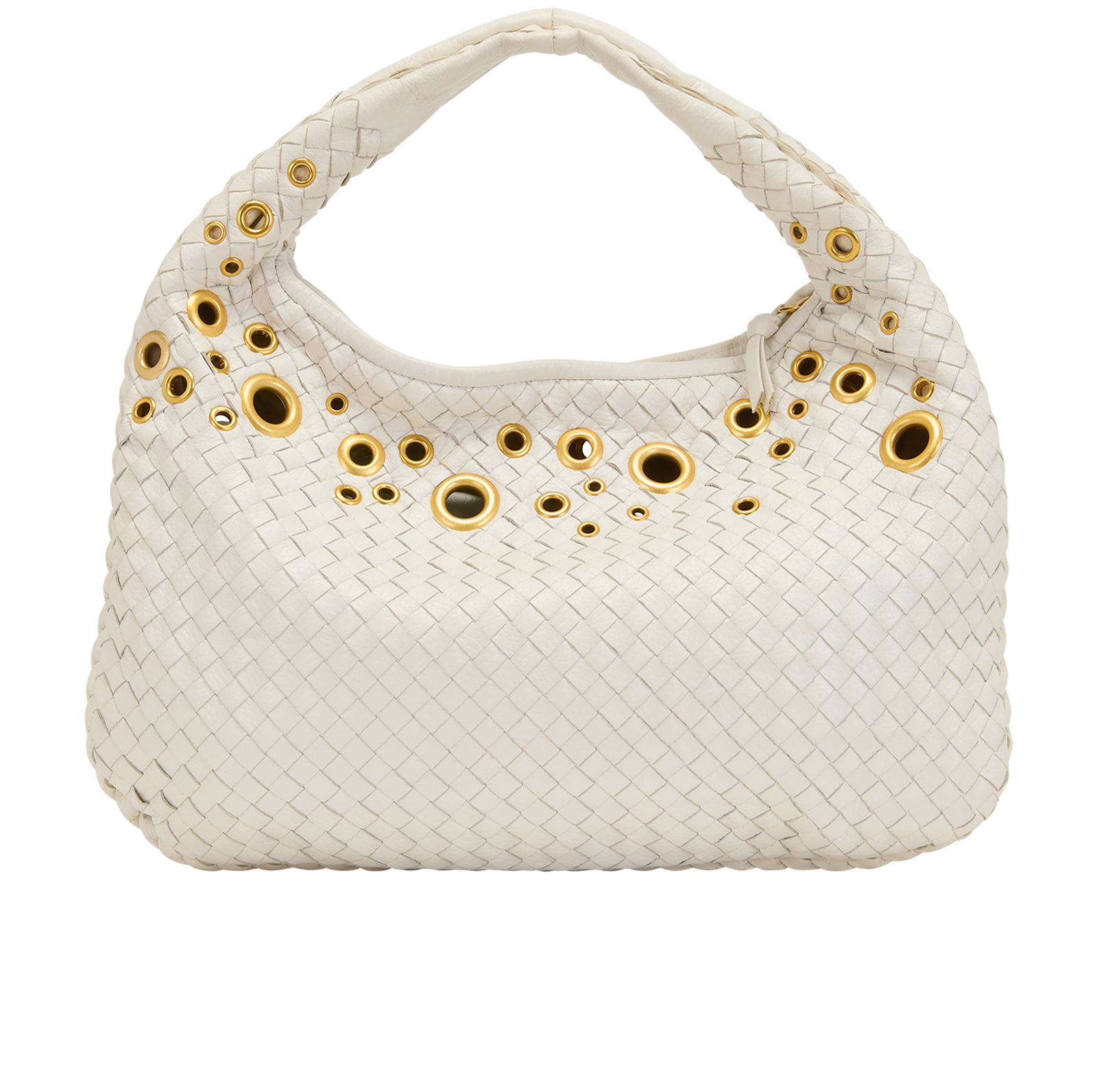 Intrecciato Hobo, &pound;750, Handbags, White, Leather, Back view